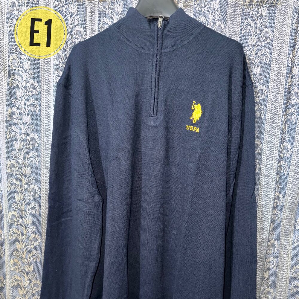 U.S. Polo Assn. Turtleneck Long Sleeve Zip Up Sweater Pull Over XXL